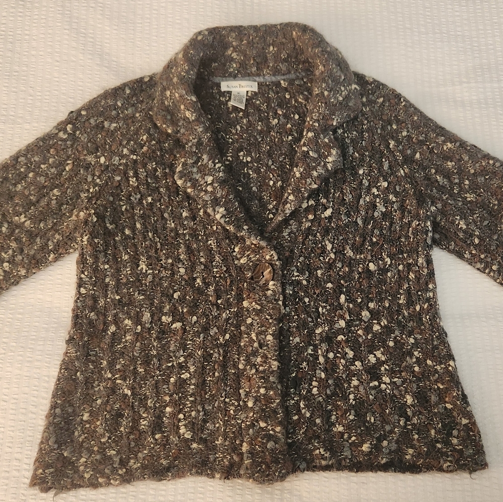 Susan Bristol Cardigan Shawl Collar Boucle-Susan Bristol